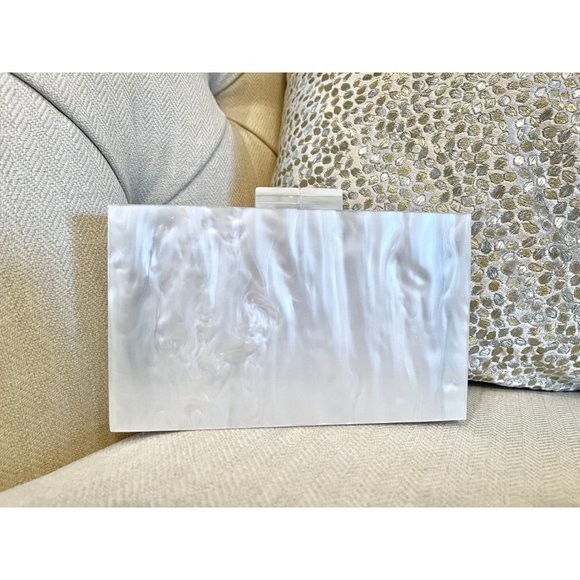Mother of Pearl Acrylic Box Clutch, Marble Clutch Bag, Acrylic Clutch Bag - Picture 6 of 10